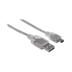 Cable USB V2.0 A a Mini B 1.8M Plata Manhattan (333412)