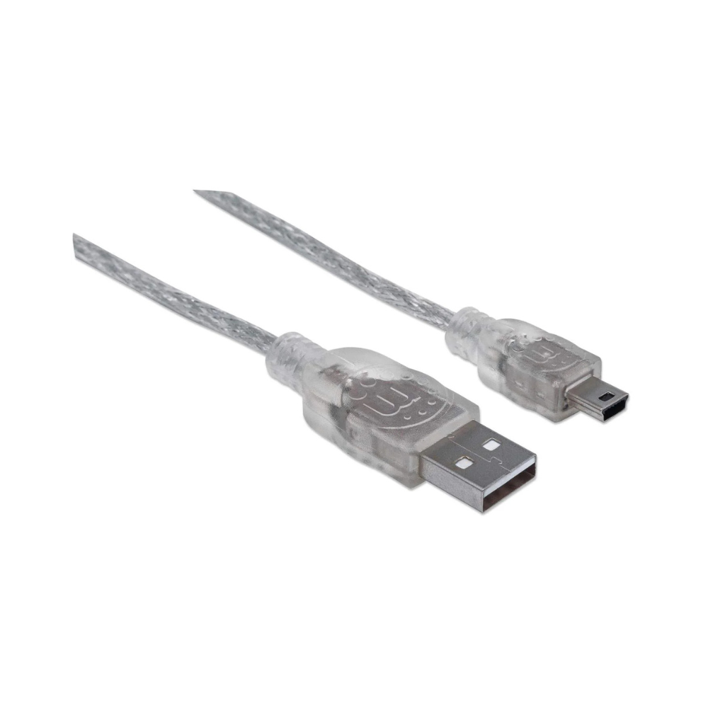 Cable USB V2.0 A a Mini B 1.8M Plata Manhattan (333412)