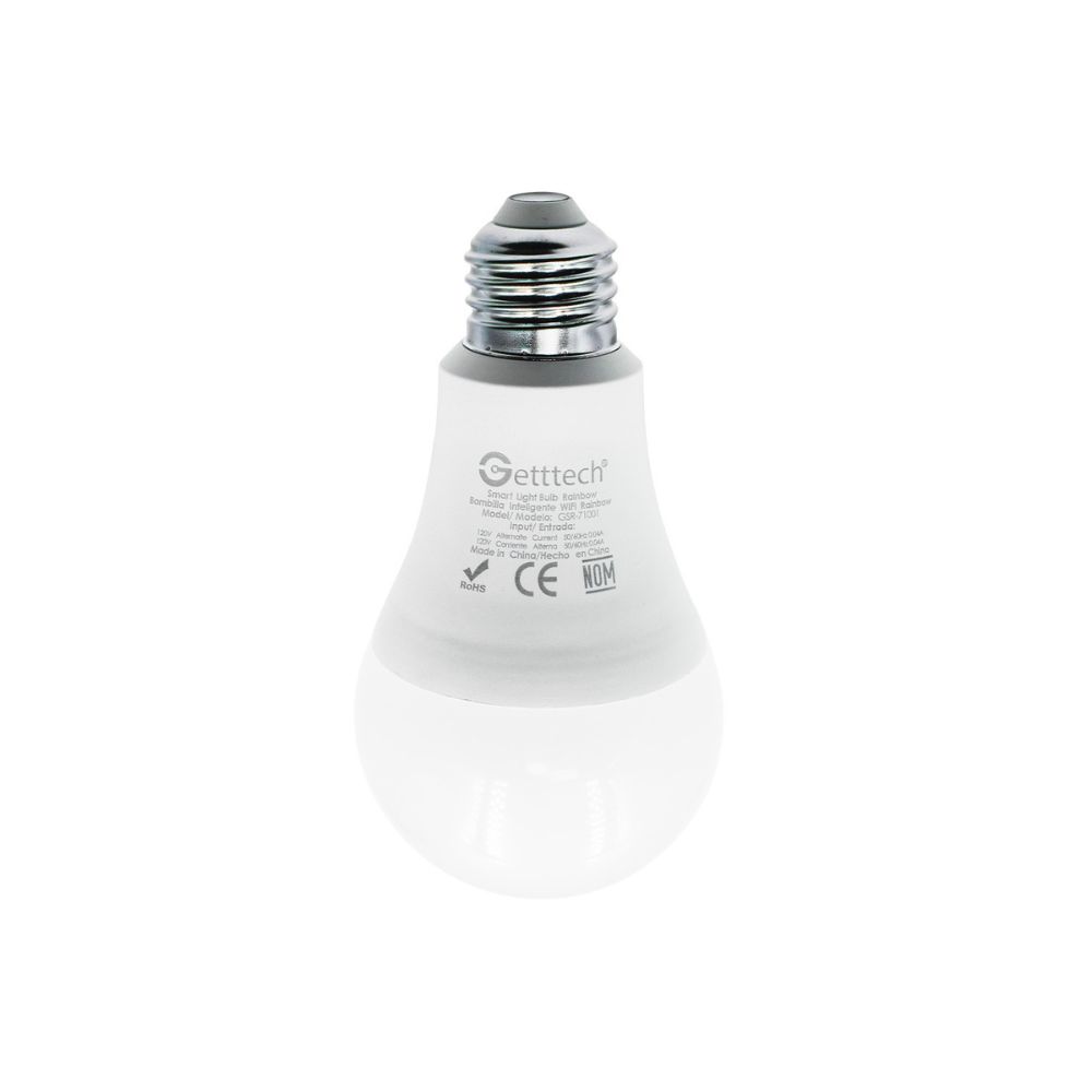 Foco Inteligente GETTTECH GSR-71001 Rainbow Smart Light Bulb con WiFi y App