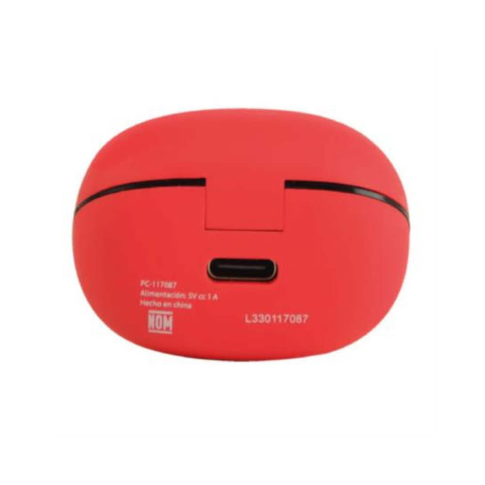 Audífonos Inalámbricos Perfect Choice TWS Mini Tiny Beats Indicador de Carga Rojo