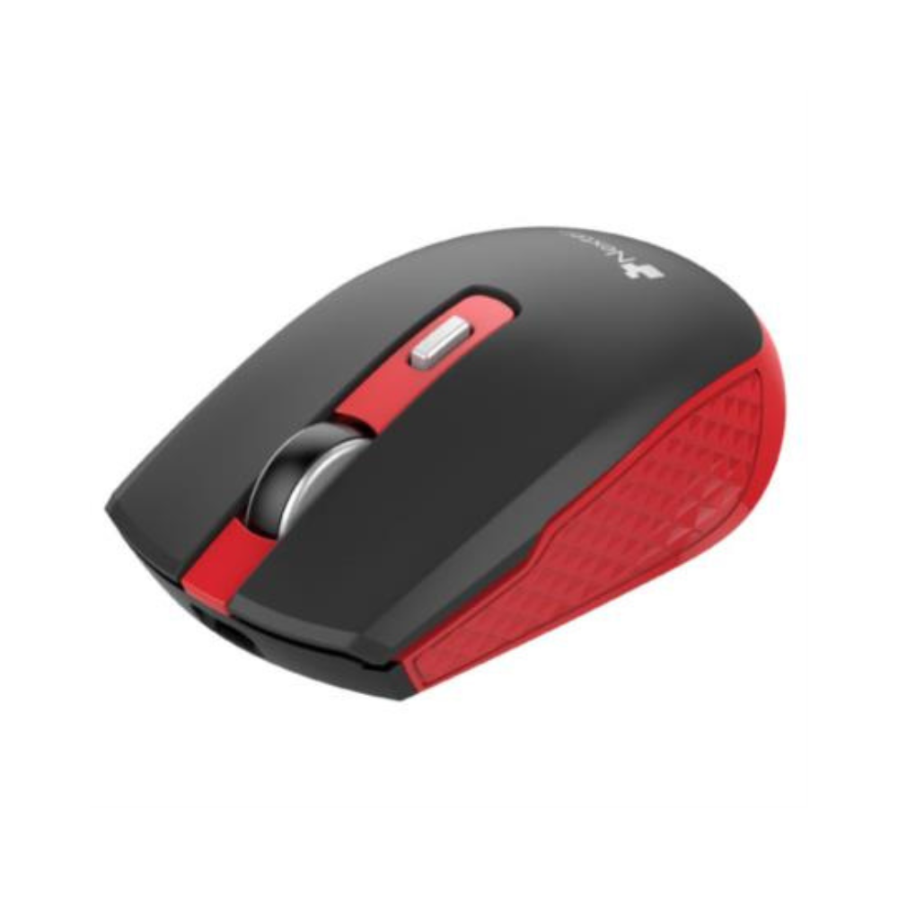 Mouse Nextep Inalámbrico Recargable, Switch de Encendido, 1600 DPI, Negro/Rojo NE-413NR