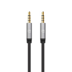 Cable Manhattan Audio Estéreo 3.5mm M-M 2M Negro/Plateado (355995)