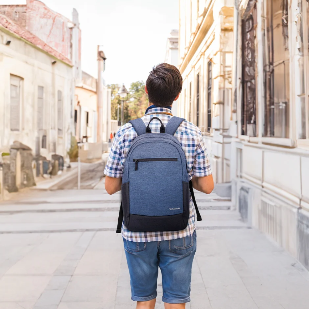 Mochila Backpack Tech Zone Azul TZLBP16 para Laptop de 15.6"