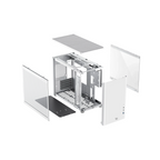 Gabinete Balam Rush Eris Frost GI985 Blanco Micro Torre Sin Fuente Con Cristal