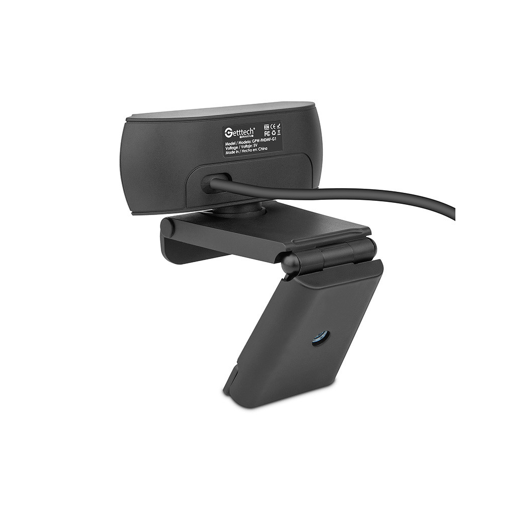 Webcam de Streaming Getttech - Full HD, 30FPS, USB, Microfonos Dobles (GPW-FHDMF-G1)
