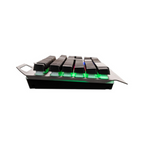 Teclado Naceb metalico alambrico multimedia con iluminacion CYBER STEEL color plateado teclas color Negro