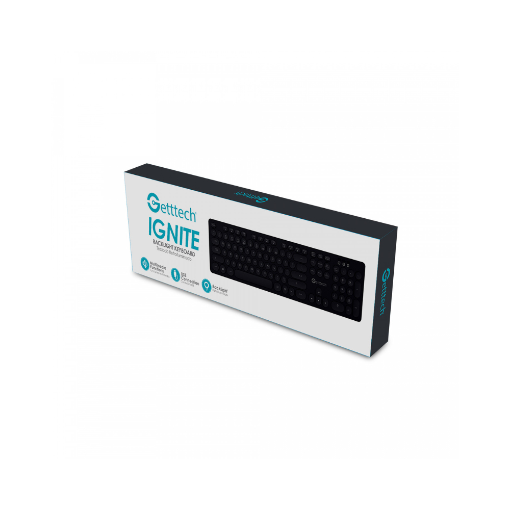 Teclado Getttech GTI-28201G Ignite Backlight USB Gris 105 Teclas Español