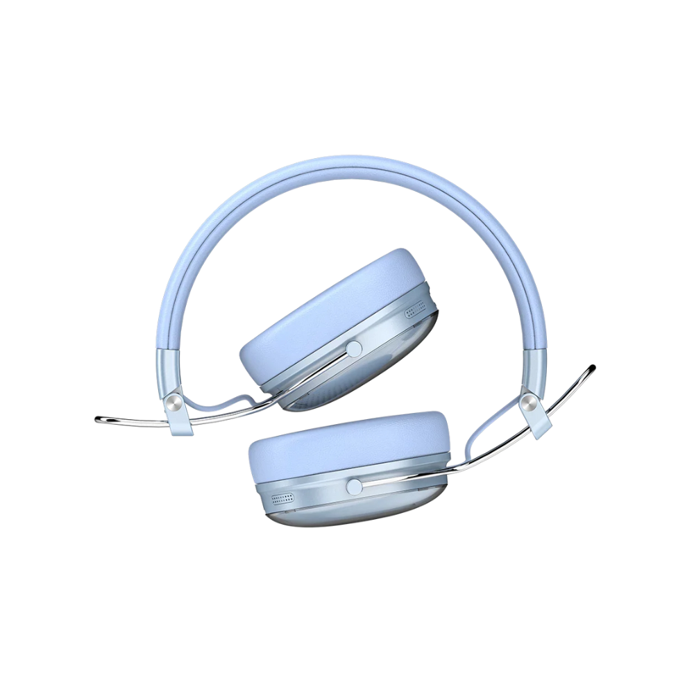 Audi­fonos Inalambricos Acteck Over Ear Luxe Chic HP710 Azul Bluetooth 5.4 Cancelacion de ruido Hi­brido Microfono Omnidireccional