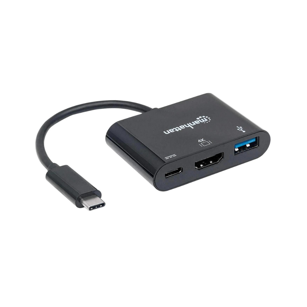 Convertidor de Video Manhattan USB-C a HDMI-H + USB 3.0 + USB-C (152037)
