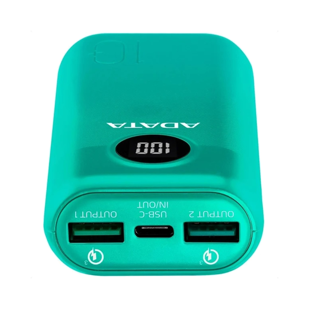 Cargador Adata Power Bank 10000mAh, Portátil Verde, AP10000QCD-DGT-CGN