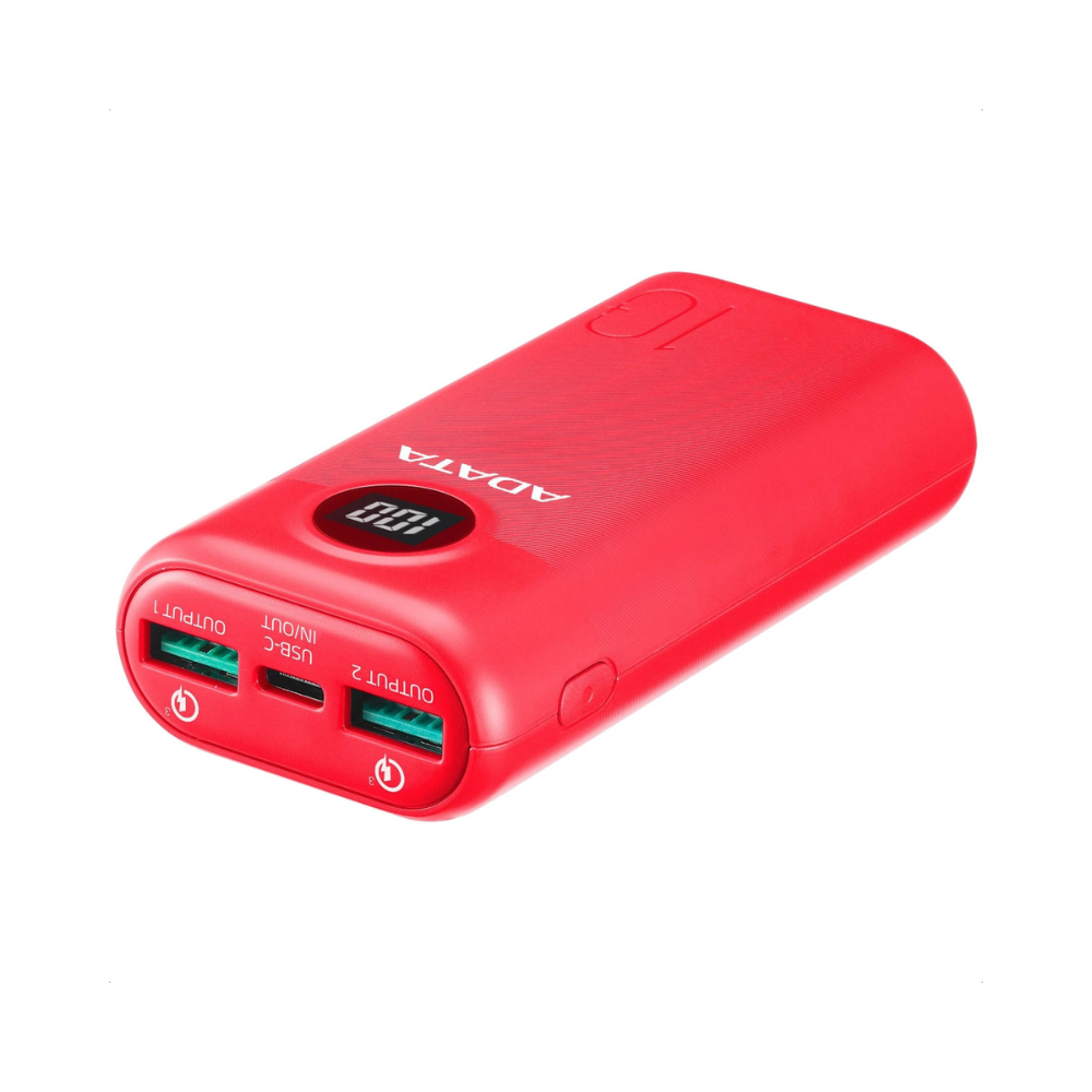 Cargador Adata Power Bank 10000mAh, Portátil Rojo, AP10000QCD-DGT-CRD