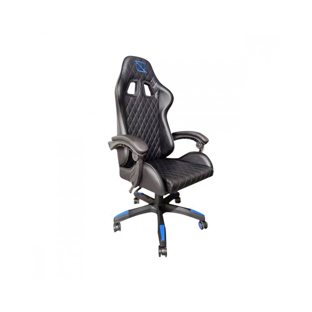 Silla Gamer Necnon NSG-01 - Foam, Clase 4, Cojín Lumbar y de Cabeza, Negro/Azul (NBSG0123C4)
