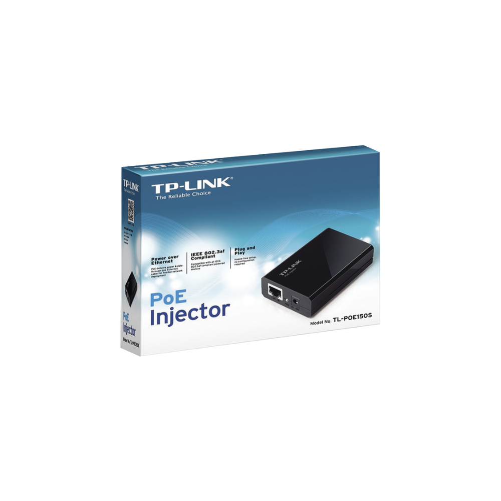 Inyector PoE Gigabit 15W 802.3af, 2 Puertos 10/100/1000 Mbps - Plug and Play
