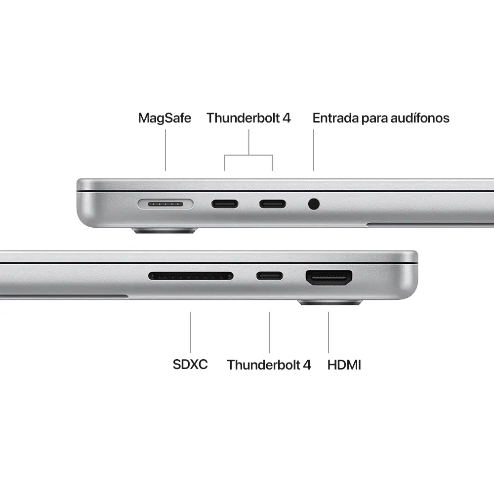 MacBook Pro 14" M4 10CPU/10GPU 16GB 512GB SSD Thunderbolt 4 HDMI USB-C 70W Plata
