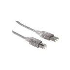 Cable USB V2.0 A-B 5.0M Plata Manhattan (345408)