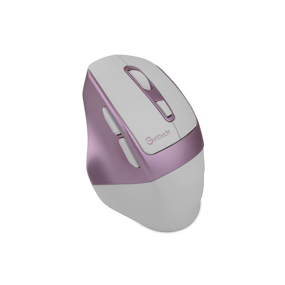 Mouse Inalambrico GETTTECH GGM-STDBW-01-PK 6D de Oficina Blanco/Rosa