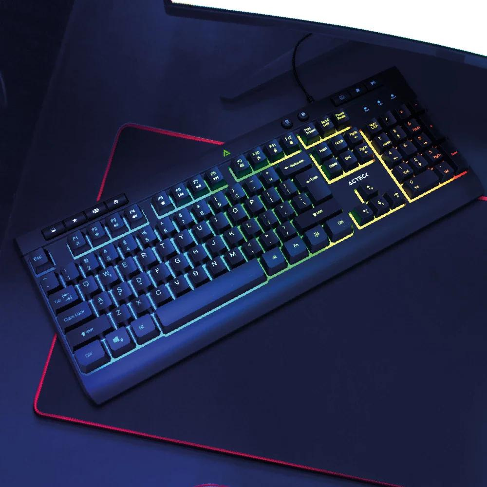 Teclado Acteck Aurean TA477G Alámbrico USB RGB Negro (AC-936743)