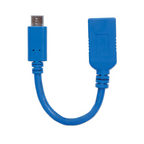 Cable USB-C Macho a Hembra 15cm Azul 3A Manhattan (353540)