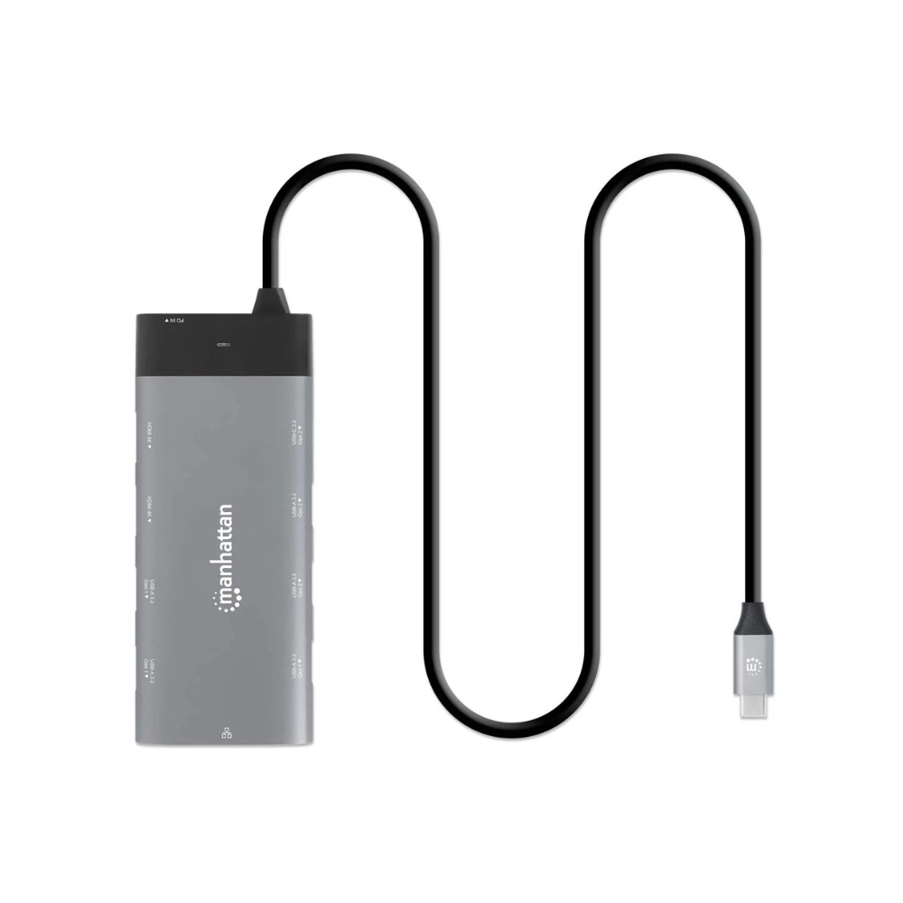 Docking Manhattan USB-C 10 Puertos, 2xHDMI, 5xUSB-A, US (130714)