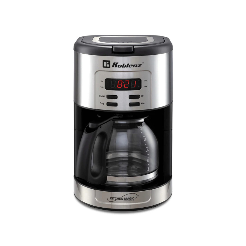 Cafetera Deluxe Koblenz CKM-215 IN, temporizador programable, 15 tazas (1.8L), filtro lavable, anti-goteo, 1000W