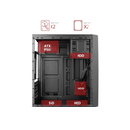 Gabinete Stylos CGAB2, Media Torre ATX, 500W, Negro STPGAC4B