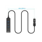 Adaptador de Red GB USB A/C + Hub 3 Puertos V3.0 Manhattan (180894)