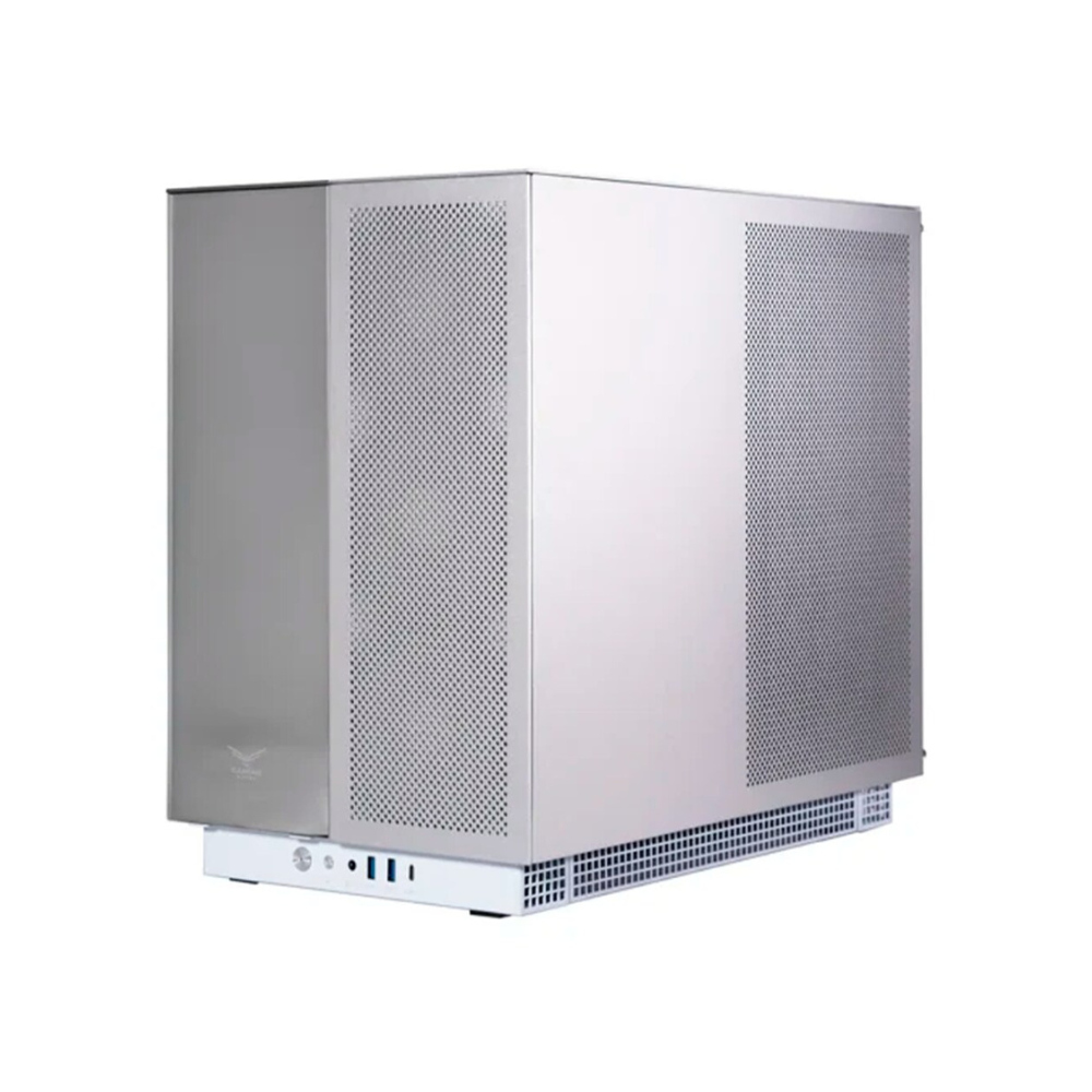 Gabinete gamer Naceb E-ATX de aluminio y cristal templado RGB 12x12 color Blanco