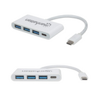 Hub USB-C Manhattan 3 Puertos AH s/Fuente + 1 Puerto CH (163552)
