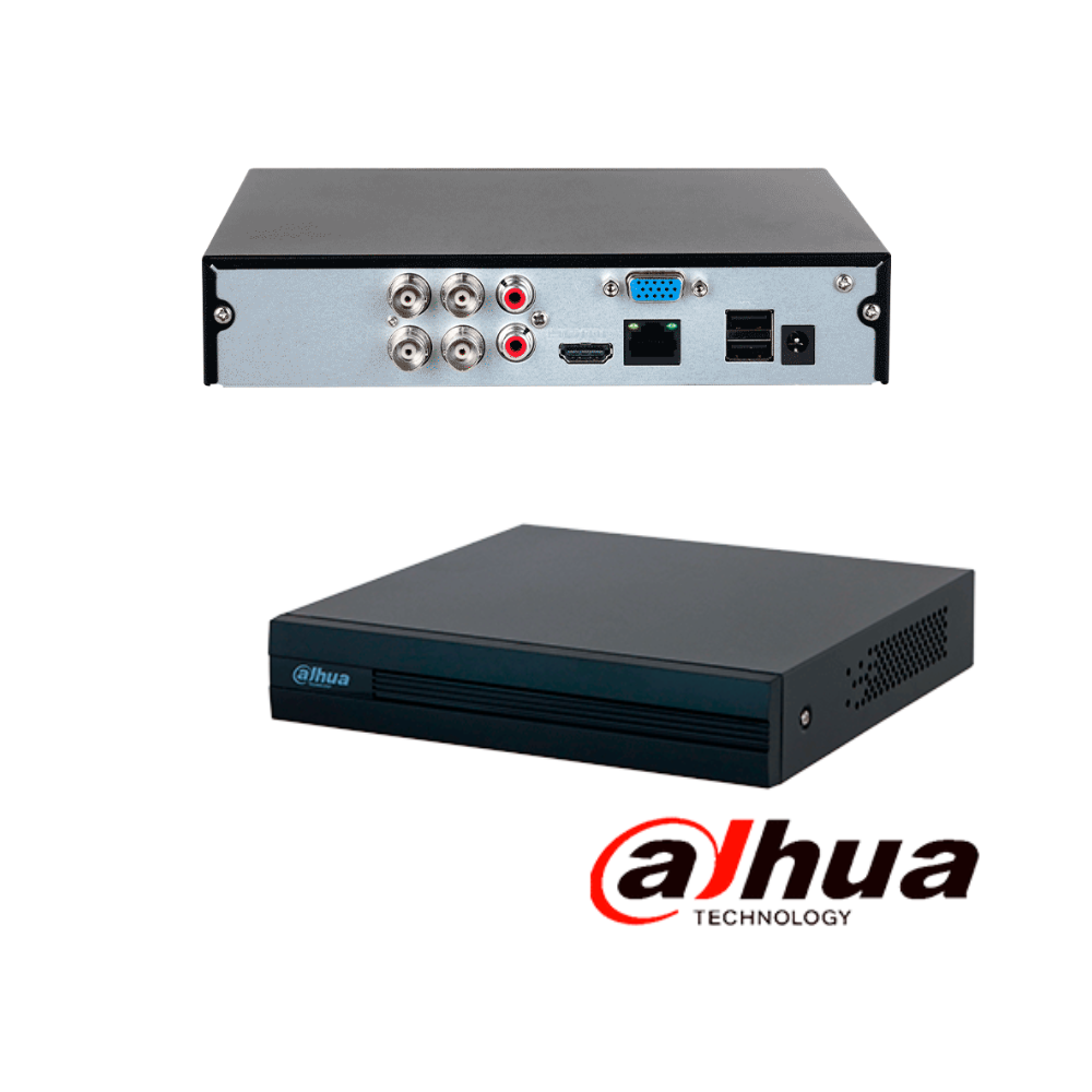 Kit Dahua 4 Canales, DVR WizSense IA, Cámaras 2MP 1080P, H.265+, Detección de Humanos y Vehículos, Accesorios Incluidos