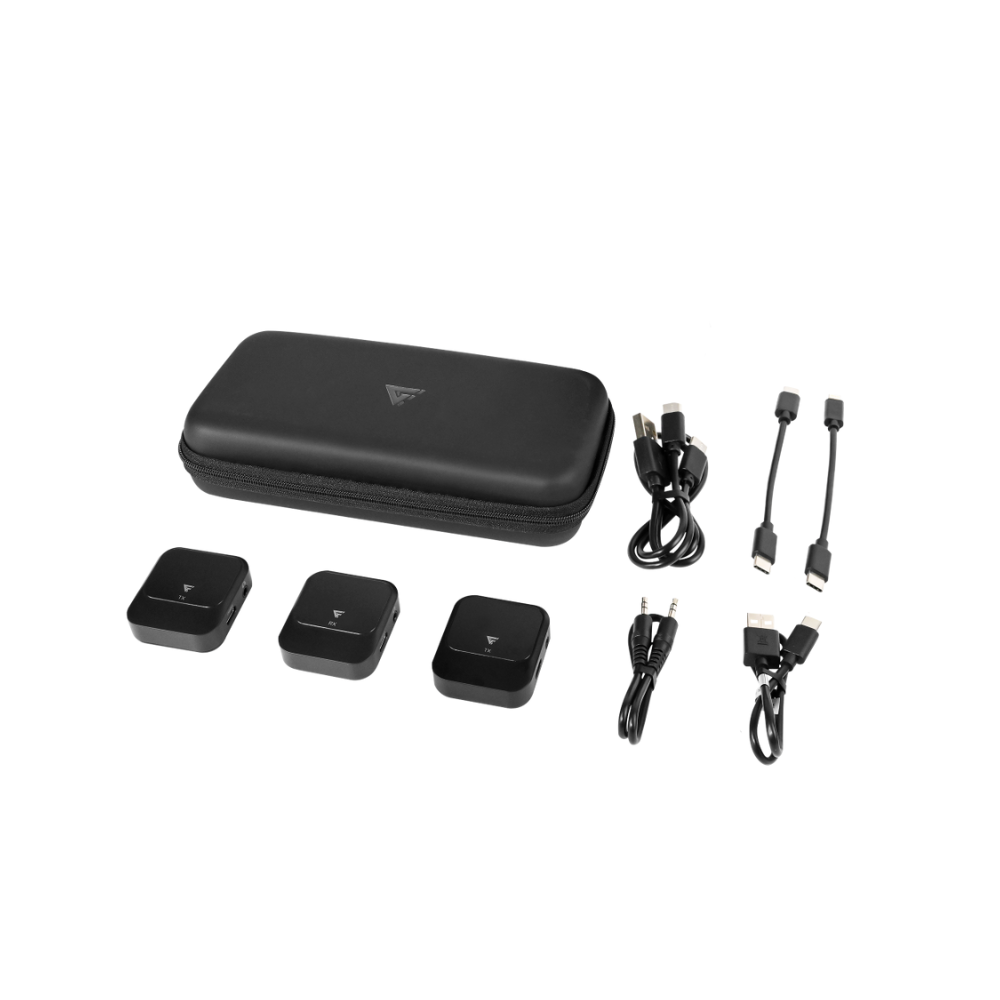 Kit de 2 Micrófonos Lavalier Game Factor - USB, 2.4GHz, Cancelación de Ruido, Negro (MCL650)