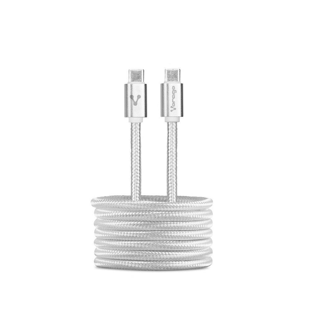 Cable Vorago USB-C a USB-C 1M Carga Rápida Blanco (CAB-124-WH)