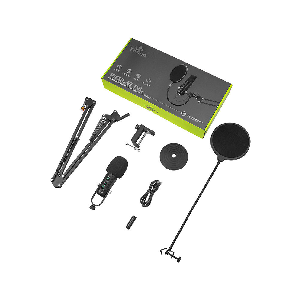 Kit de Micrófono Condensador USB Yeyian Agile NL Negro (YSA-UCHQ-01)