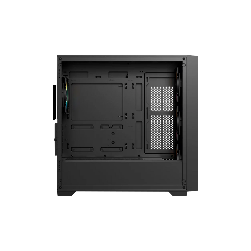 Gabinete Balam Rush Twin Mate 8000B Media Torre Negro Cristal 4 Ventiladores ARGB Mini ITX / Micro ATX Sin Fuente Panel Frontal Intercambiable Cristal / Malla