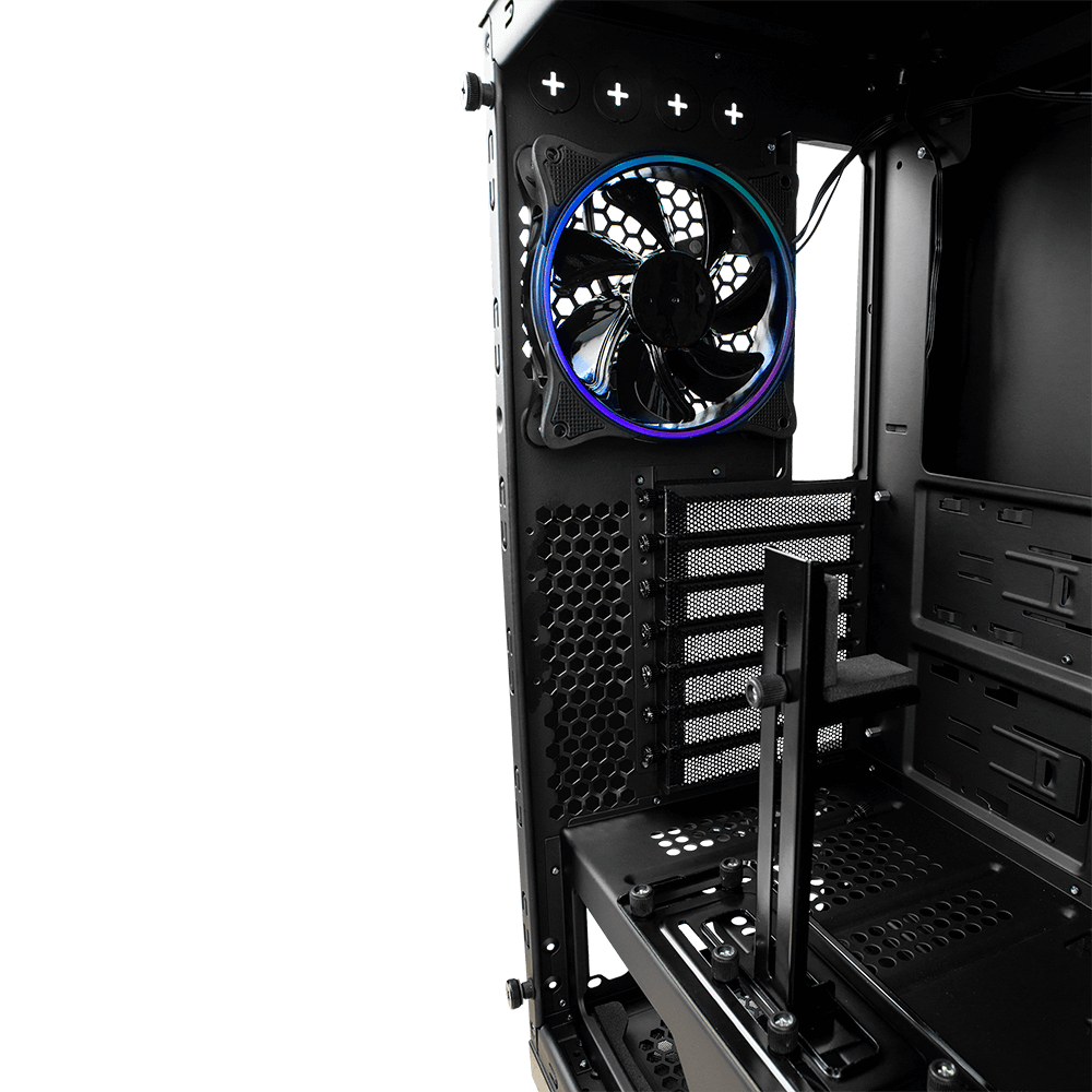 Gabinete Game Factor ATX/Micro ATX con Panel de Cristal Templado y Ventilador RGB CSG601