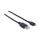 Cable USB 2.0 A - Micro B 3.0M Negro PVC Manhattan (325684)