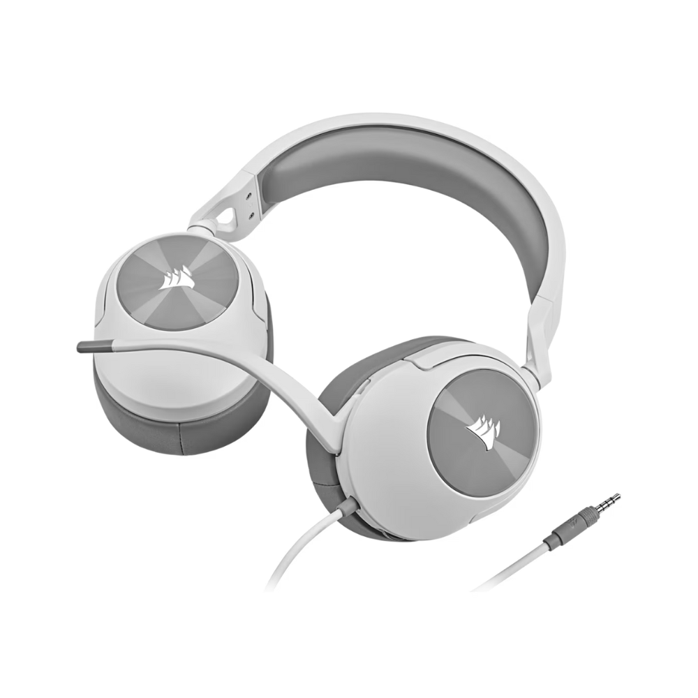 Headset Audífonos Gamer Corsair HS55 Stereo 3.5mm con Micrófono Color Blanco/Gris para PC MAC PS5 XBOX Switch