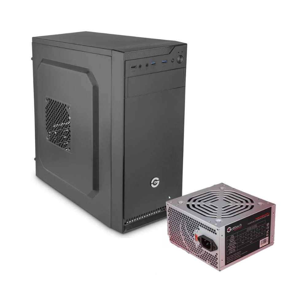 Gabinete Getttech Gamer ATX/Micro ATX/Mini ITX con Fuente 550W (GCM-550AC-01)
