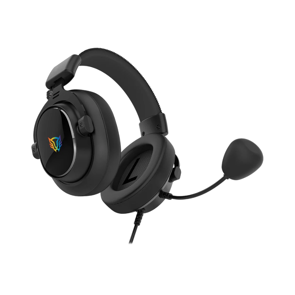 Audífonos Balam Rush Gamer Aviator Expert HA777 Negro Alambricos Over Ear Bocinas 53 mm + Microfono Desmontable Compatible con PC Dispositivos móviles Consolas RGB Conexión USB
