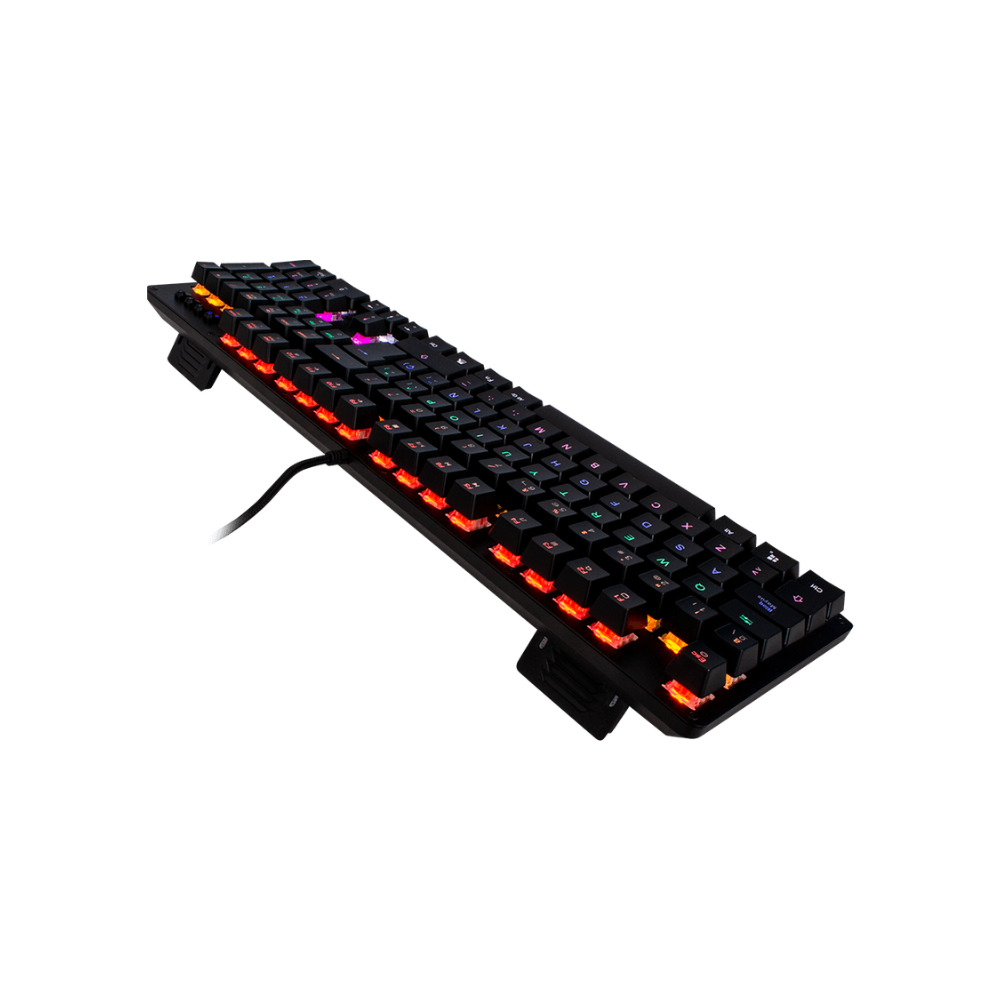 Teclado Mecánico Game Factor Rainbow, Switch Blue, USB, Negro (KBG400-BL)