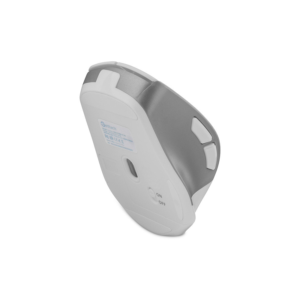 Mouse Inalambrico GETTTECH GGM-STDBW-01-WH 6D de Oficina Blanco/Plateado