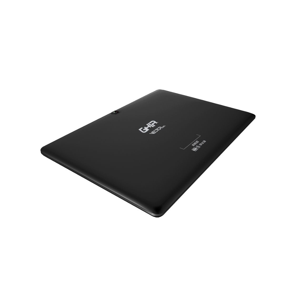 Tablet Ghia 10.1 Vector Slim, Quad Core A100, IPS, 1GB RAM, 16GB, Doble Cámara, WiFi, Bluetooth, 5000mAh, Android 10, Negra