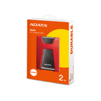 Disco duro externo Adata 2TB, 2.5", USB 3.0, AHD650, color rojo.