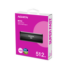 Unidad de Estado Sólido Externo ADATA SE760 de 512GB, USB C 3.1, Negro.