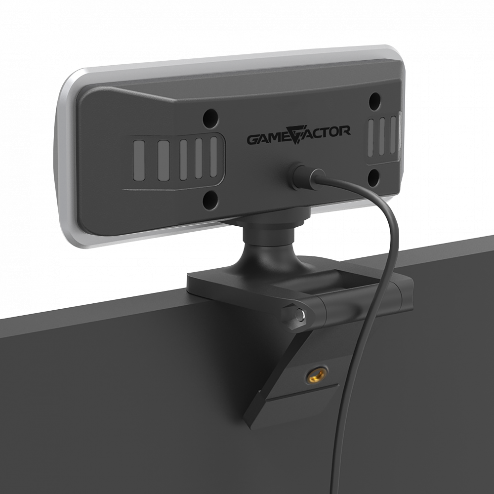 Cámara Web Game Factor - Full HD, LED, 30FPS, USB, Micrófono, Negra (WG400)