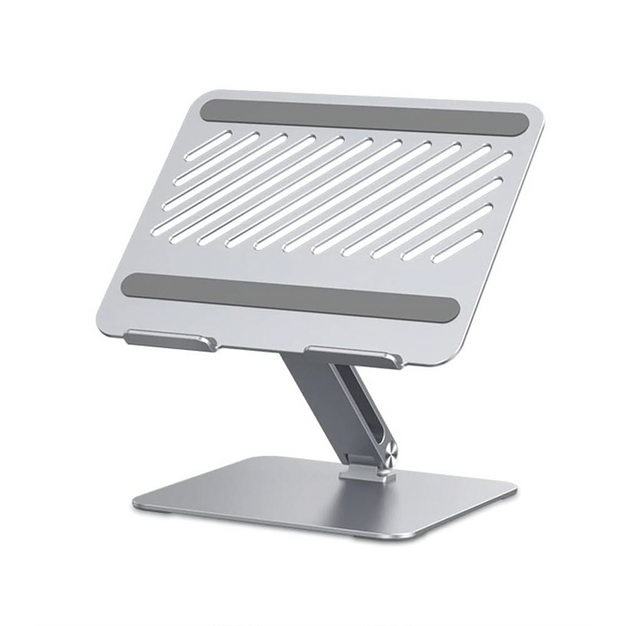 Soporte Laptop Aluminio Ajustable 180° Compatibilidad 10 a 17.3 Carga 5kg Estabilidad Disipación Altura Ángulo Plegable