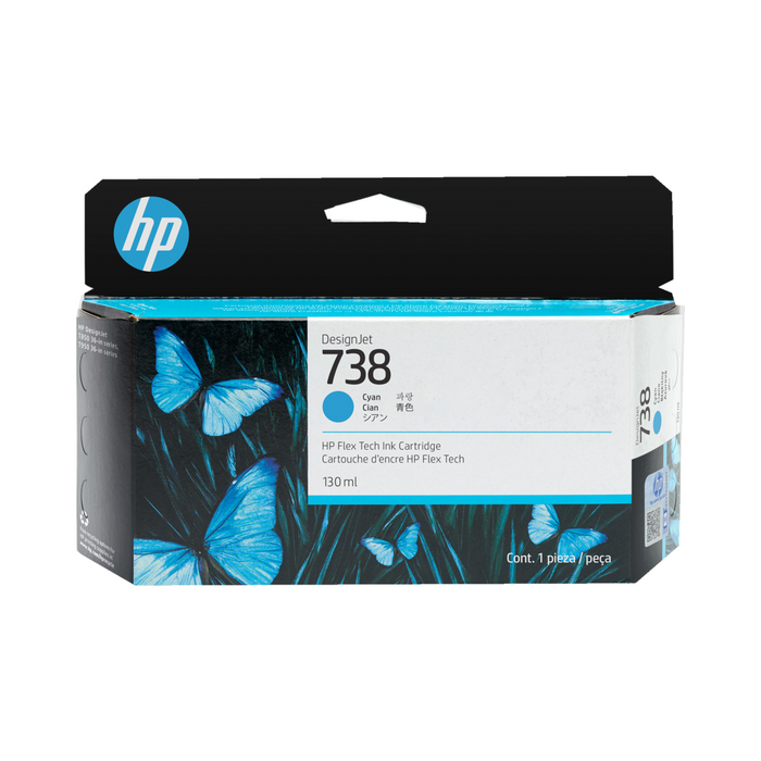 Tinta HP DesignJet 738 130ml Color Cian