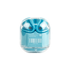 Audífonos Perfect Choice TWS Clearbeat Inalámbricos Estuche Transparente Bluetooth Azul
