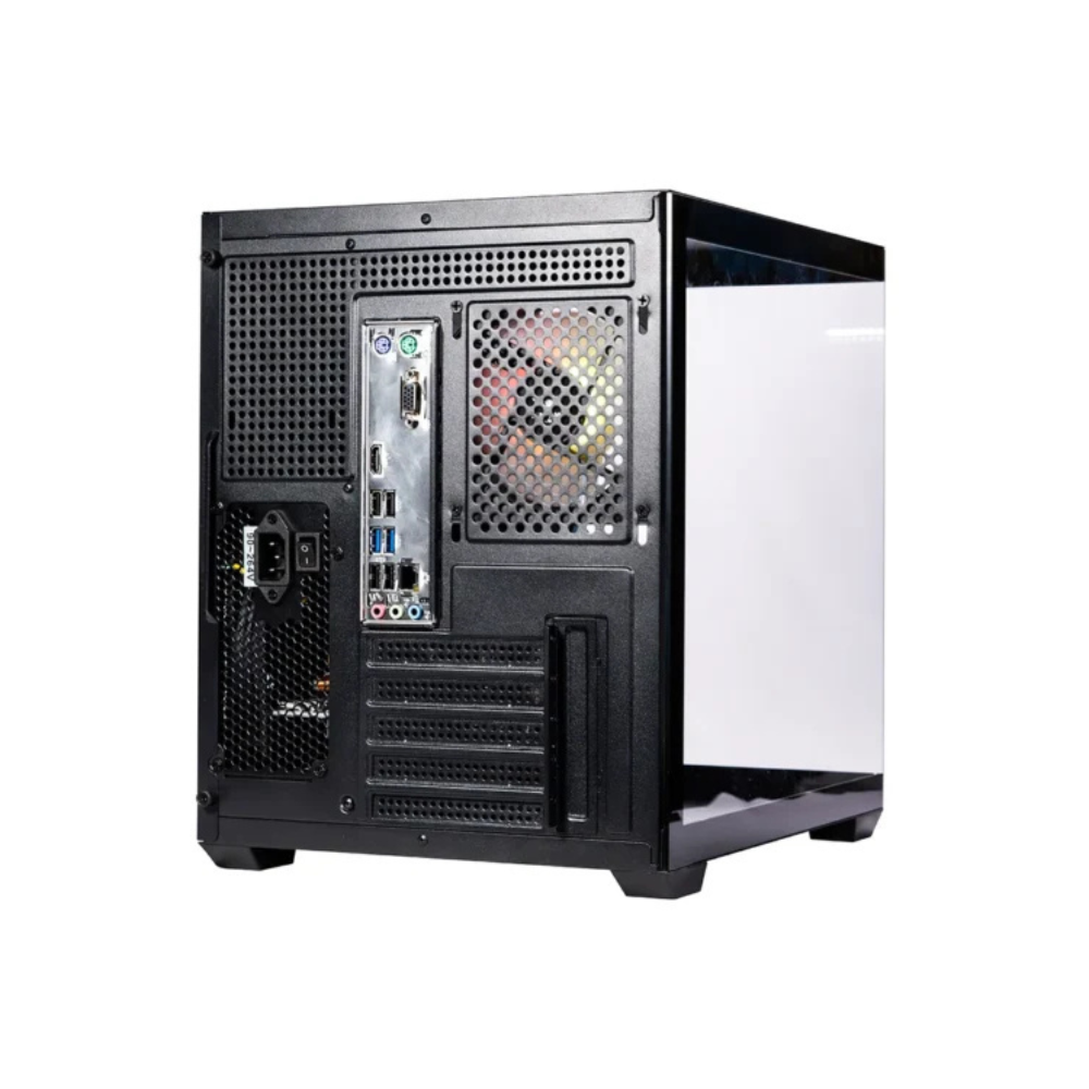 Gabinete Naceb gamer con ventana M-ATX con 3 Vnetiladores RGB color Negro