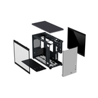 Gabinete Balam Rush Eris Special GI985 Gris Micro Torre Sin Fuente Con Cristal