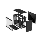 Gabinete Balam Rush Eris Jet GI985 Negro Micro Torre Sin Fuente Con Cristal